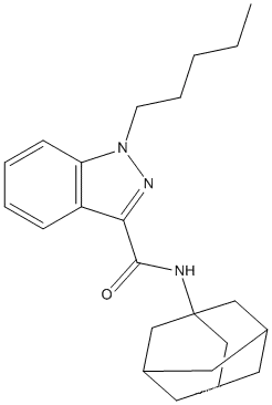 Molecular Structure of 1345973-53-6 (1H-Indazole-3-carboxamide, 1-pentyl-N-tricyclo[3.3.1.13,7]dec-1-yl-)
